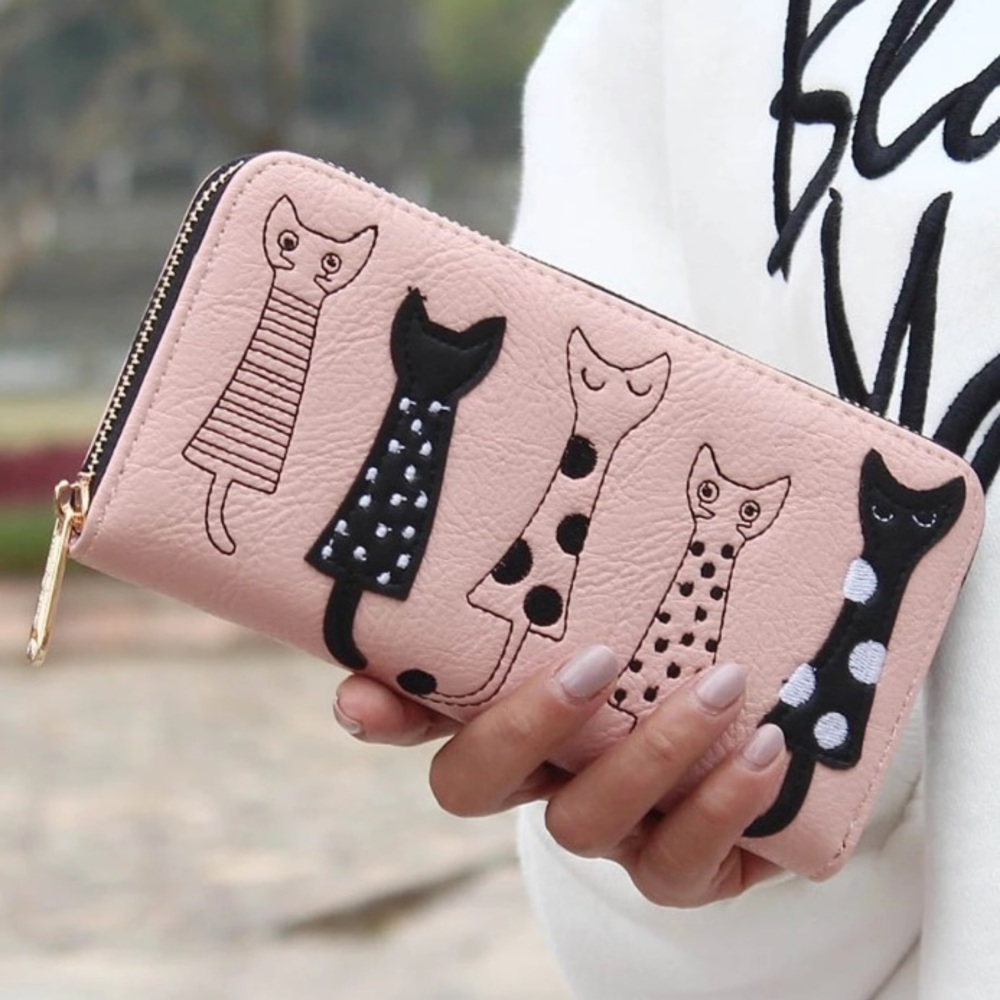 Sale! Cat Accordian Wallet Clutch Coin Purse